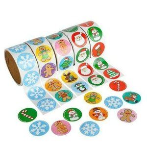 500 HOLIDAY ROLL CHRISTMAS STICKER ROLL ASSORTMENT